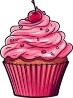 AI generated Cupcake clipart design illustration png