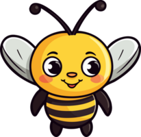 ai généré mignonne abeille clipart conception illustration png