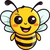 AI generated Cute bee clipart design illustration png