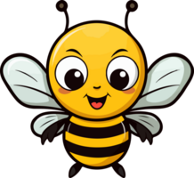 ai généré mignonne abeille clipart conception illustration png