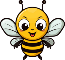 AI generated Cute bee clipart design illustration png