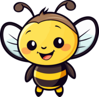 ai généré mignonne abeille clipart conception illustration png