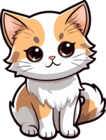 AI generated Cute cat head clipart design illustration png