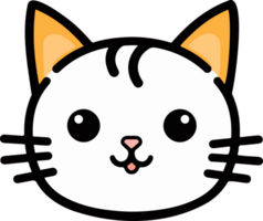 AI generated Cute cat head clipart design illustration png