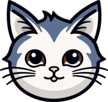 AI generated Cute cat head clipart design illustration png