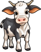 AI generated Cute cow clipart design illustration png