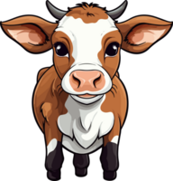 ai gerado fofa vaca clipart Projeto ilustração png