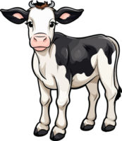 ai generado linda vaca clipart diseño ilustración png