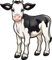 ai generato carino mucca clipart design illustrazione png