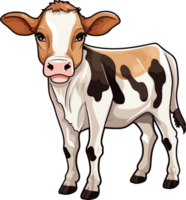 AI generated Cute cow clipart design illustration png