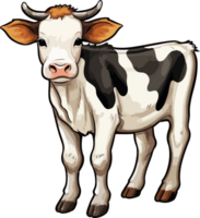 AI generated Cute cow clipart design illustration png
