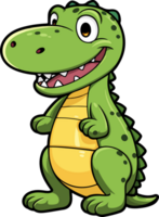 AI generated Cute crocodile clipart design illustration png