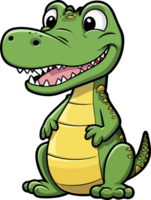 AI generated Cute crocodile clipart design illustration png