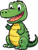 ai généré mignonne crocodile clipart conception illustration png