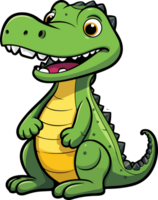 ai généré mignonne crocodile clipart conception illustration png