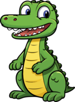 ai gegenereerd schattig krokodil clip art ontwerp illustratie png