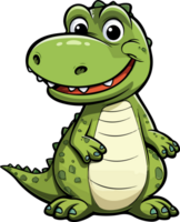 AI generated Cute crocodile clipart design illustration png