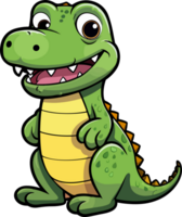 ai généré mignonne crocodile clipart conception illustration png