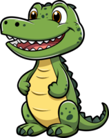 AI generated Cute crocodile clipart design illustration png