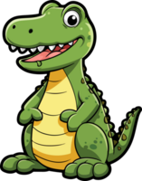 AI generated Cute crocodile clipart design illustration png