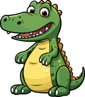 ai généré mignonne crocodile clipart conception illustration png