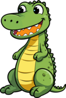 ai généré mignonne crocodile clipart conception illustration png