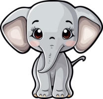 AI generated Cute elephant clipart design illustration png