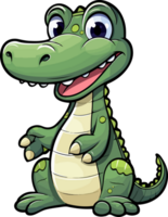 ai généré mignonne crocodile clipart conception illustration png