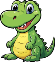 ai généré mignonne crocodile clipart conception illustration png