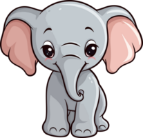 ai generado linda elefante clipart diseño ilustración png