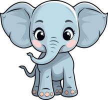 AI generated Cute elephant clipart design illustration png