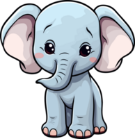 ai généré mignonne l'éléphant clipart conception illustration png