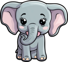 ai généré mignonne l'éléphant clipart conception illustration png