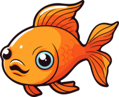 AI generated Cute fish clipart design illustration png