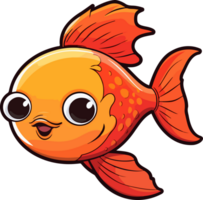 AI generated Cute fish clipart design illustration png