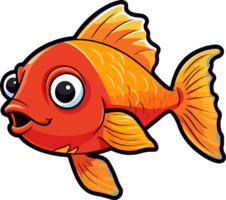 AI generated Cute fish clipart design illustration png
