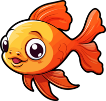 AI generated Cute fish clipart design illustration png