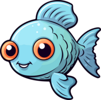 AI generated Cute fish clipart design illustration png