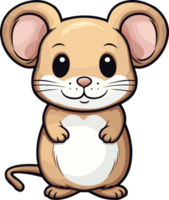 AI generated Cute mouse clipart design illustration png