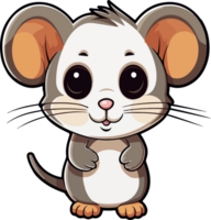 AI generated Cute mouse clipart design illustration png