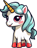 ai generado linda unicornio clipart diseño ilustración png