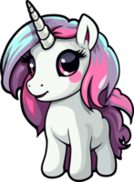 AI generated Cute unicorn clipart design illustration png