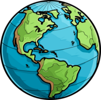 AI generated Earth globe clipart design illustration png