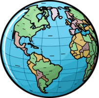 AI generated Earth globe clipart design illustration png