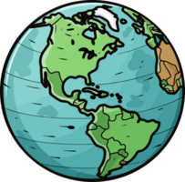 AI generated Earth globe clipart design illustration png