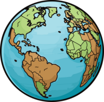 AI generated Earth globe clipart design illustration png