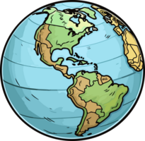 AI generated Earth globe clipart design illustration png