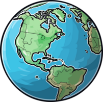 AI generated Earth globe clipart design illustration png