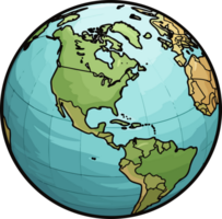 AI generated Earth globe clipart design illustration png