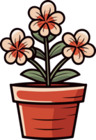 AI generated Flower in pot clipart design illustration png